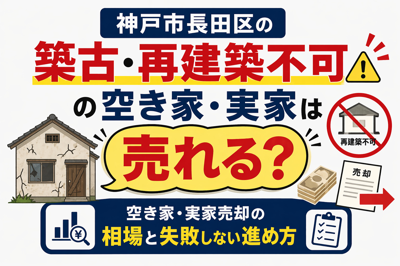神戸市長田区の築古・再建築不可の空き家・実家は売れる？空き家・実家売却の相場と失敗しない進め方の画像