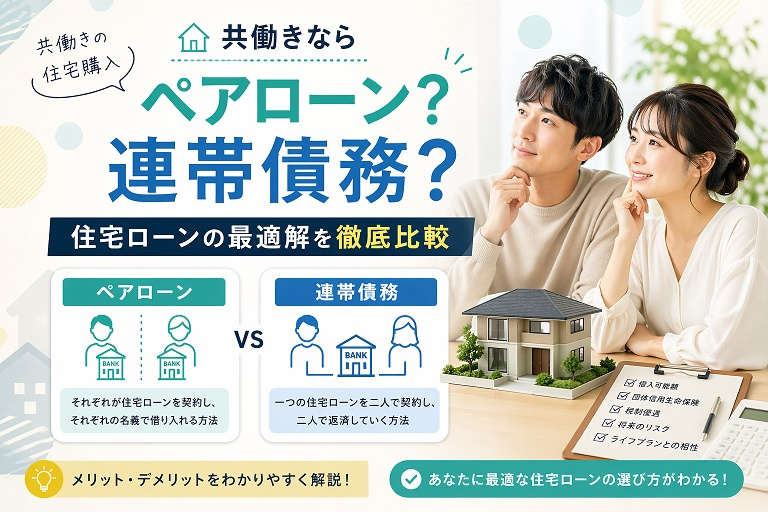 共働きならペアローン？連帯債務？住宅ローンの最適解を徹底比較の画像