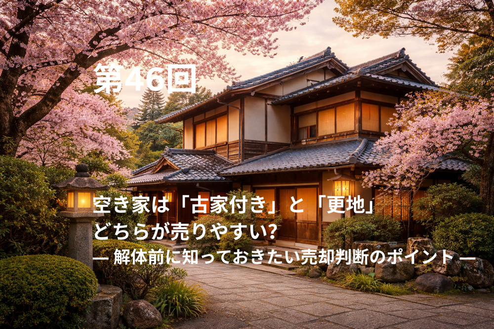 空き家は「古家付き」と「更地」どちらが売りやすい？ ― 解体前に知っておきたい売却判断のポイント ―の画像