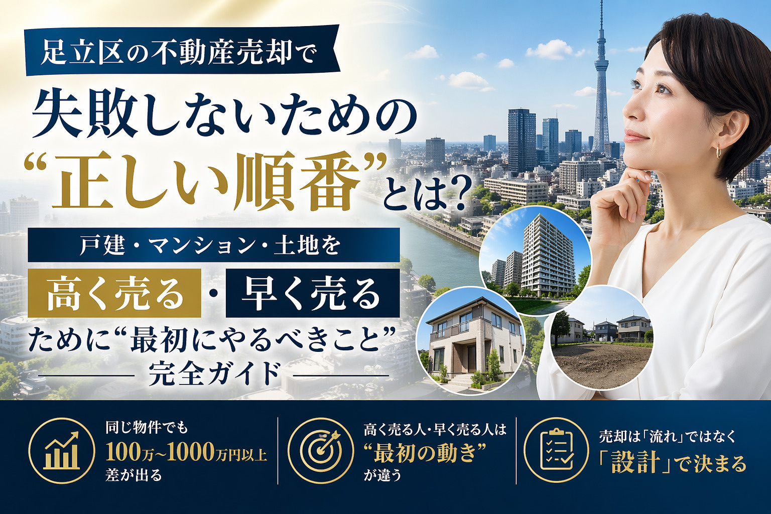 3-1足立区の不動産売却で失敗しないための“正しい順番”とは？ 【2026年最新版】戸建・マンション・3-1土地を高く売る・早く売るために“最初にやるべきこと”完全ガイドの画像