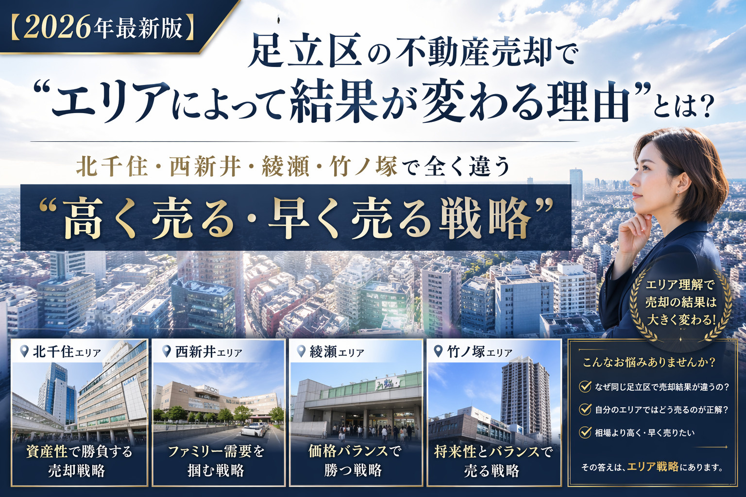 3-4【2026年最新版】足立区の不動産売却で“エリアによって結果が変わる理由”とは？ 北千住・西新井・綾瀬・竹ノ塚で全く違う“高く売る・早く売る戦略”の画像