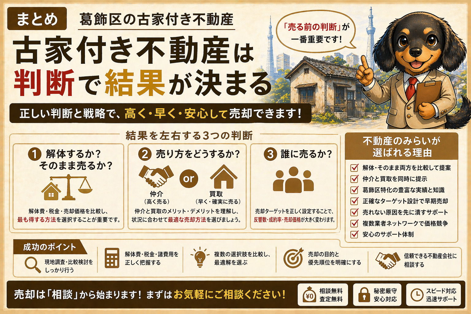 古家付き不動産は判断で結果が決まるまとめ