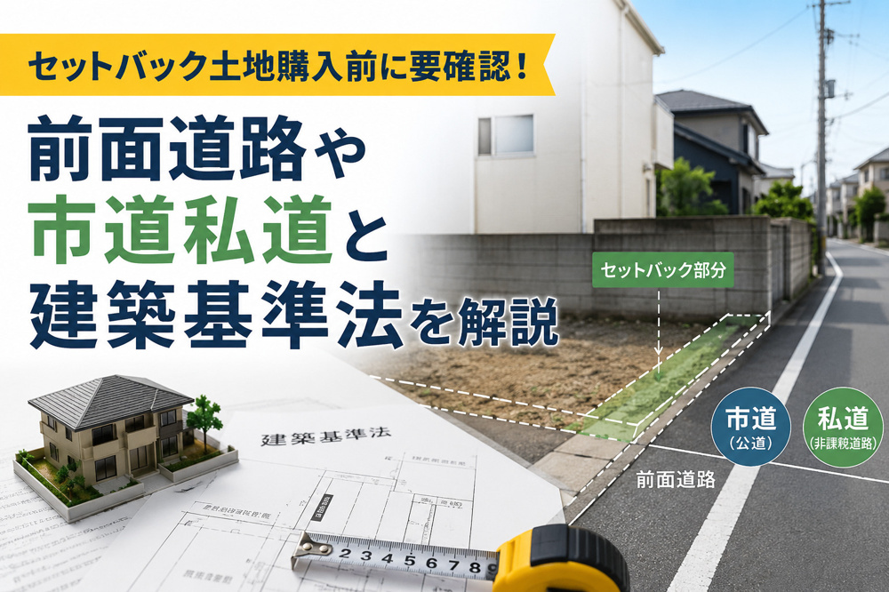セットバック土地購入前に要確認！前面道路や市道私道と建築基準法を解説の画像