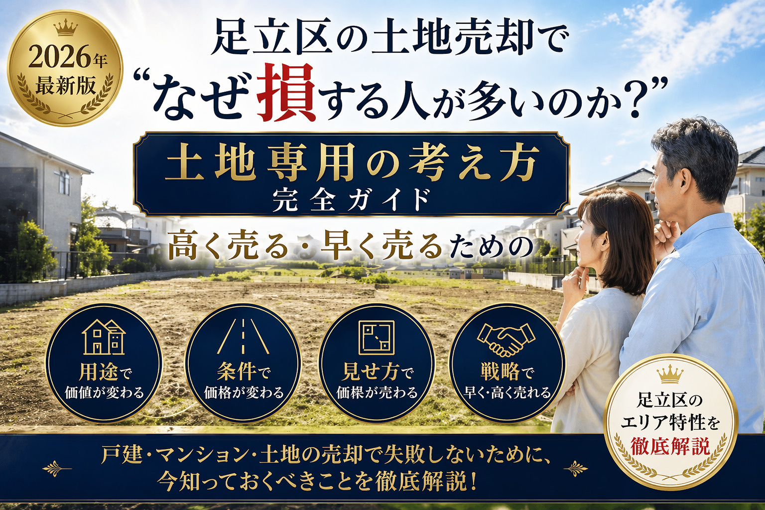3-8【2026年最新版】足立区の土地売却で“なぜ損する人が多いのか？” 戸建・マンション・土地を高く売る・早く売るための“土地専用の考え方”完全ガイドの画像