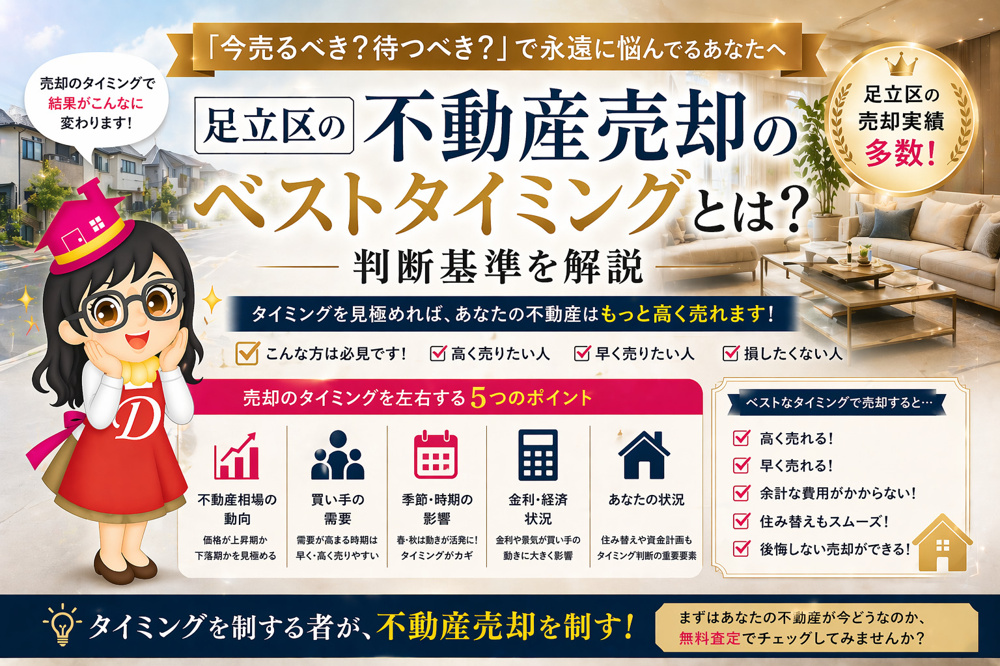 足立区の不動産売却のベストタイミングとは？判断基準を解説の画像
