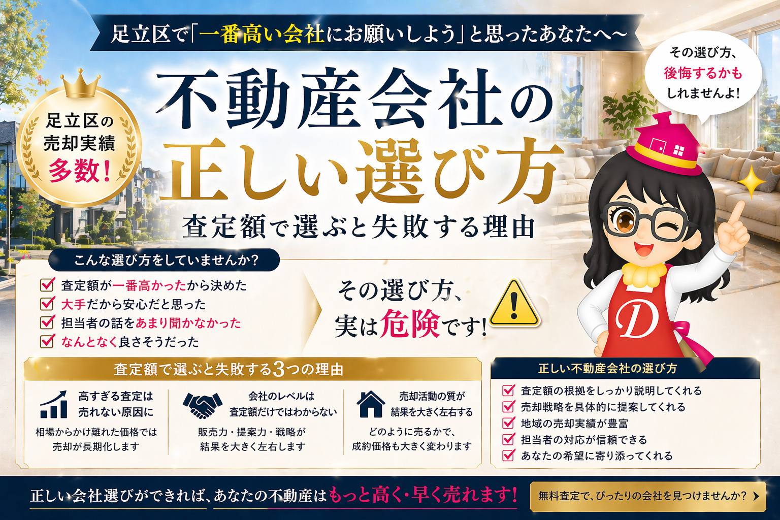不動産会社の正しい選び方｜査定額で選ぶと失敗する理由の画像