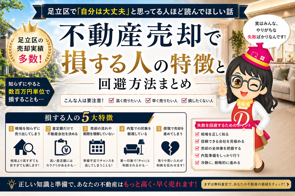 不動産売却で損する人の特徴と回避方法まとめの画像