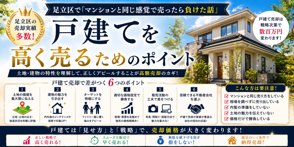 戸建てを高く売るためのポイント～足立区で「マンションと同じ感覚で売ったら負けた話」～の画像