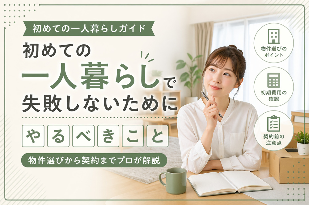 初めての一人暮らしで失敗しない方法｜知らないと損するポイントの画像