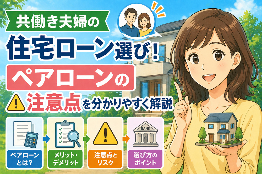 共働き夫婦の住宅ローン選び！ペアローンの注意点を分かりやすく解説の画像