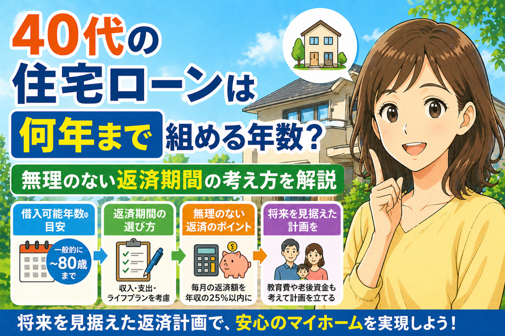 40代の住宅ローンは何年まで組める年数？無理のない返済期間の考え方を解説の画像