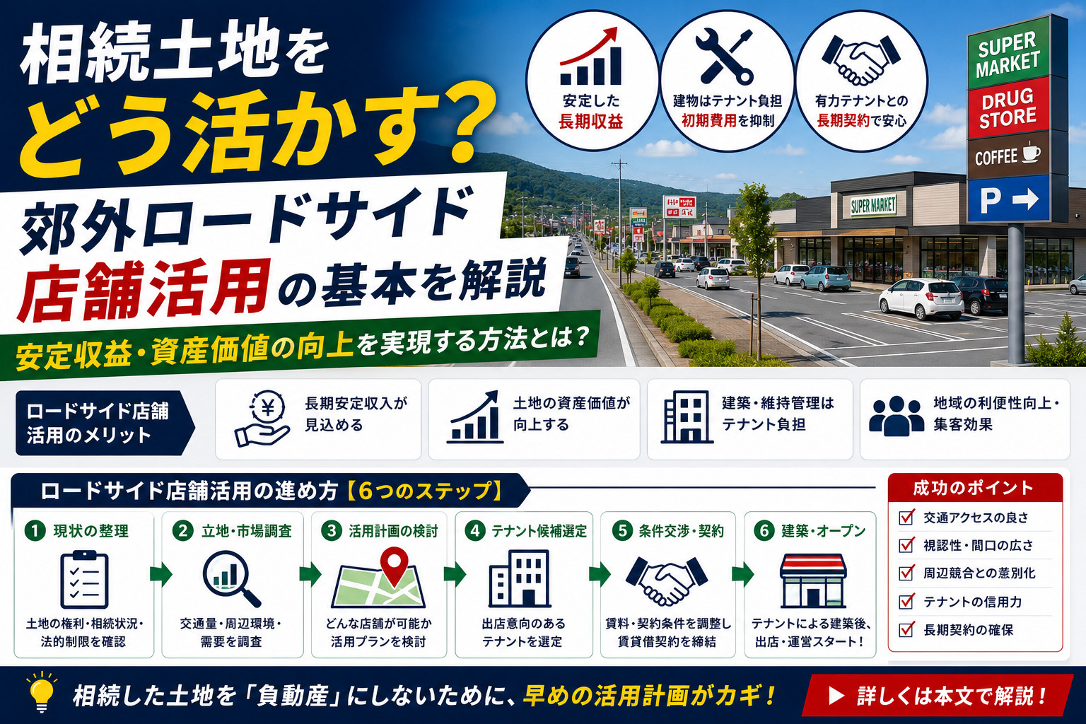 相続土地をどう活かす？郊外ロードサイド店舗活用の基本を解説の画像