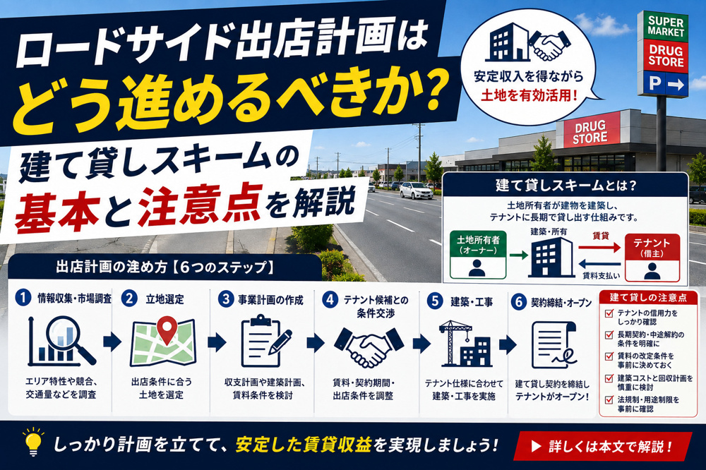 ロードサイド出店計画はどう進めるべきか？建て貸しスキームの基本と注意点を解説の画像