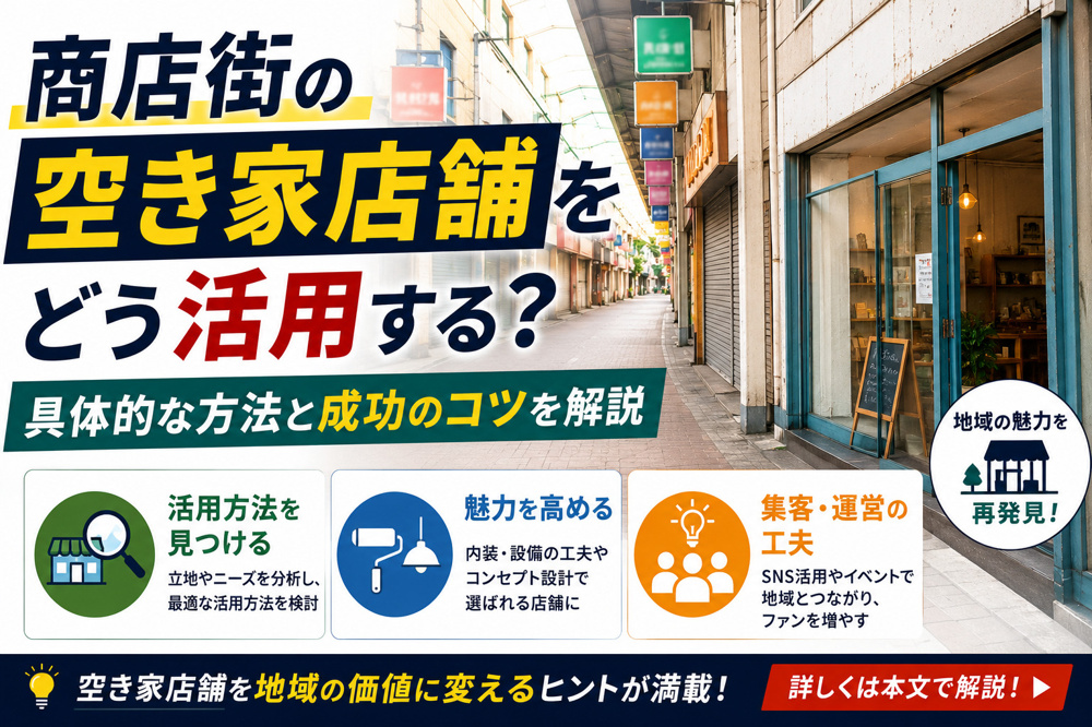 商店街の空き家店舗をどう活用する？具体的な方法と成功のコツを解説の画像
