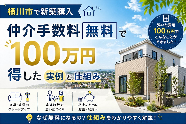 桶川市で新築購入｜仲介手数料無料で100万円得した実例と仕組みの画像