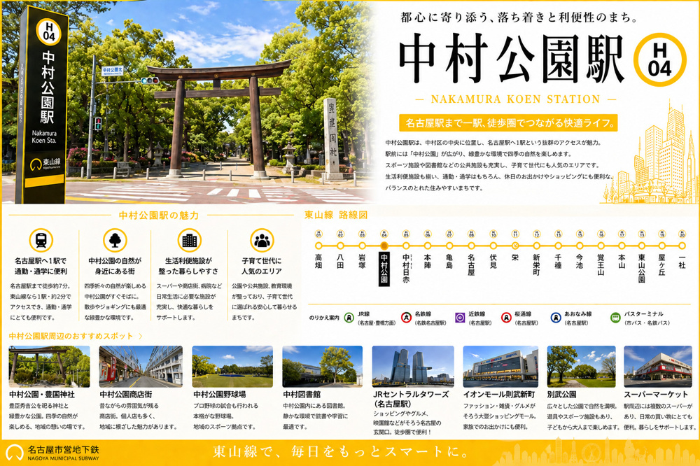  地下鉄東山線「中村公園」駅周辺のエリア情報の画像