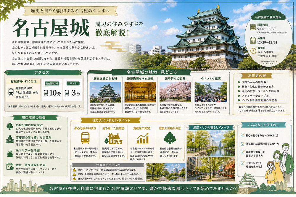 名古屋のランドマーク紹介「名古屋城」の画像
