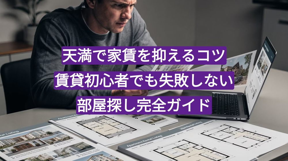 天満で家賃を抑えるコツ｜賃貸初心者でも失敗しない部屋探し完全ガイドの画像