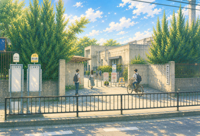 奈良教育大学通用門通学路