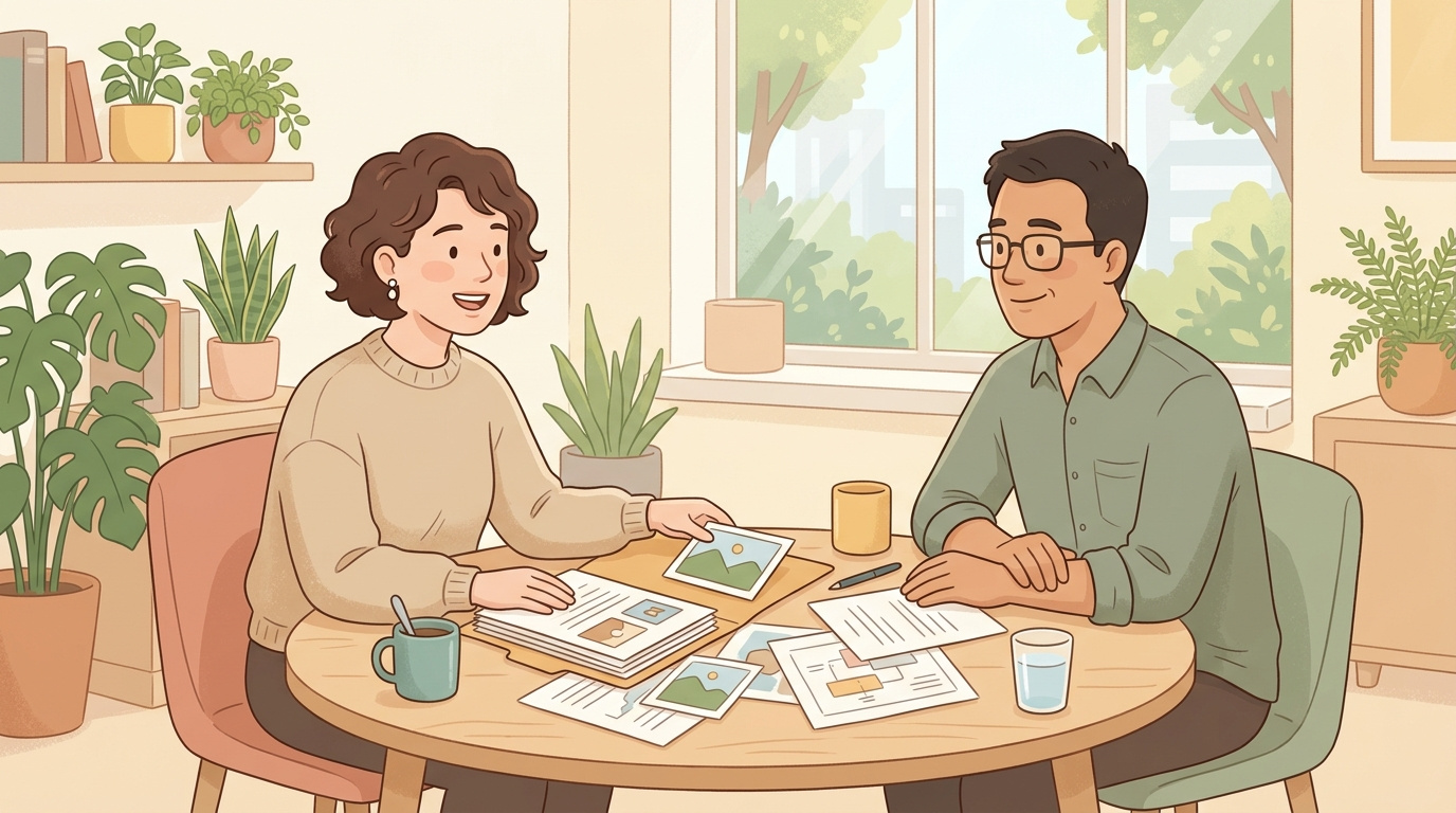 管理会社との確認のイラスト