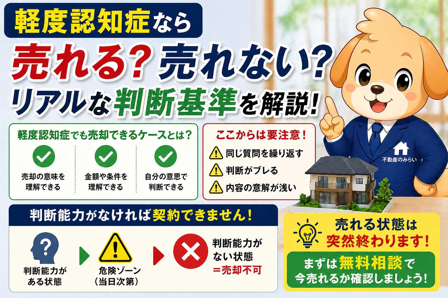 軽度認知症なら売れる？売れない？リアルな判断基準と“限界ライン”を解説の画像