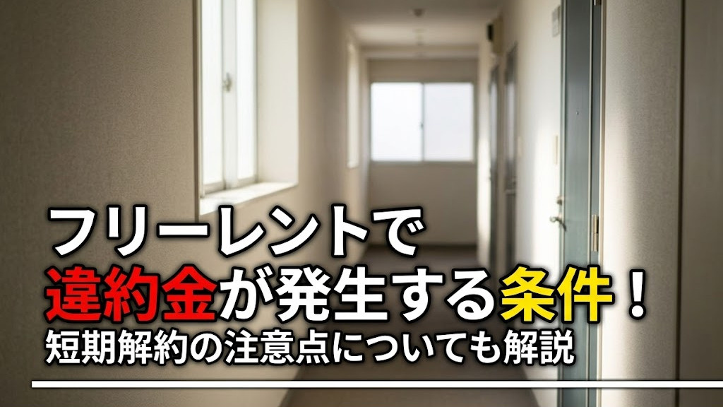 フリーレントで違約金が発生する条件！短期解約の注意点についても解説