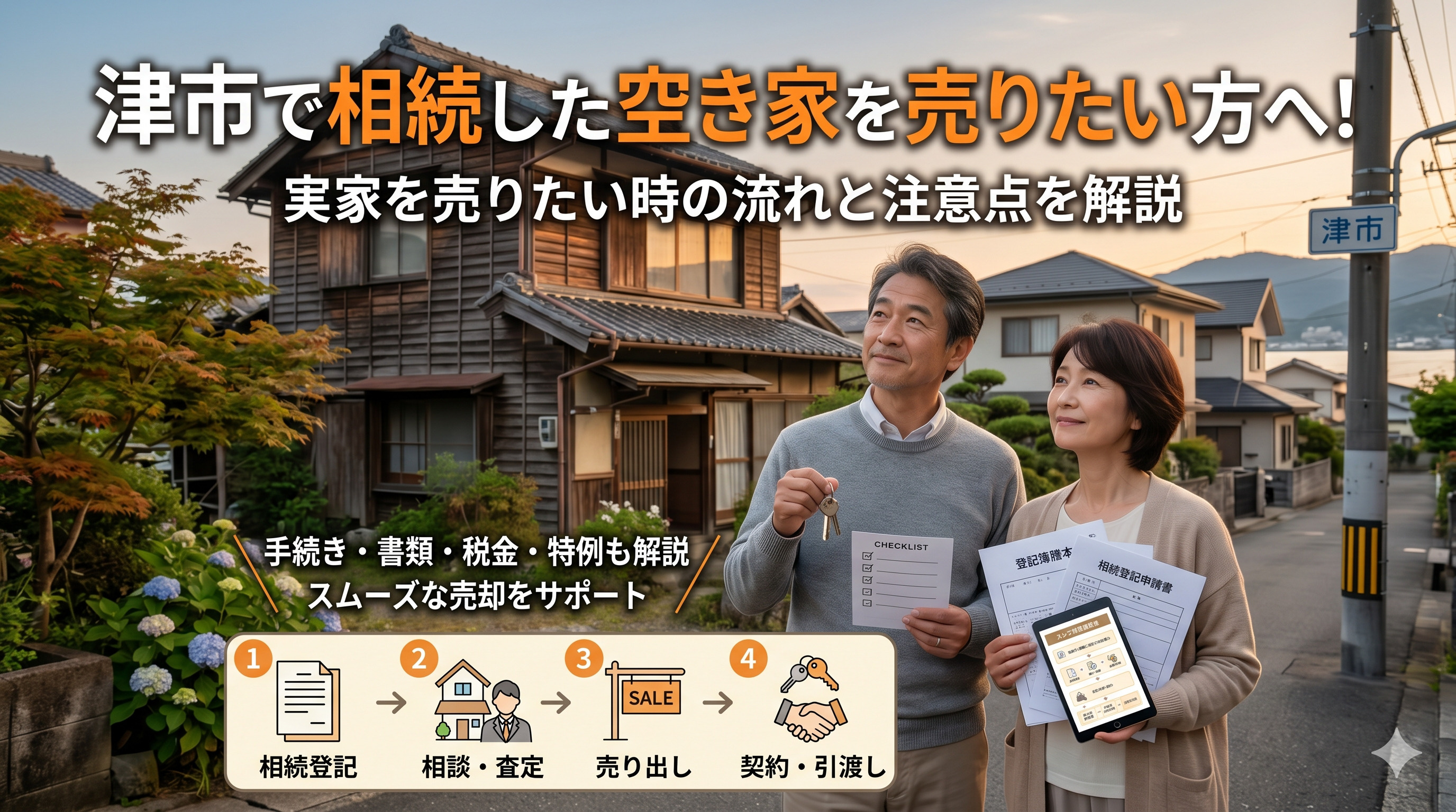 津市で相続した空き家を売りたい方へ！実家を売りたい時の流れと注意点を解説の画像