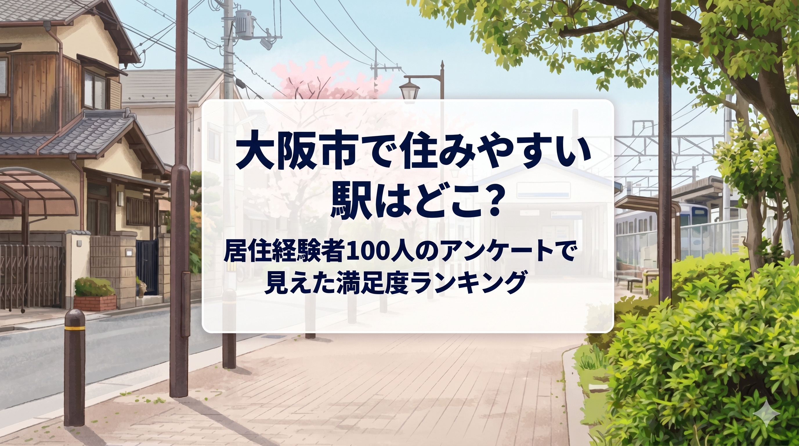 大阪市で住みやすい駅はどこ？居住経験者100人のアンケートで見えた満足度ランキングの画像