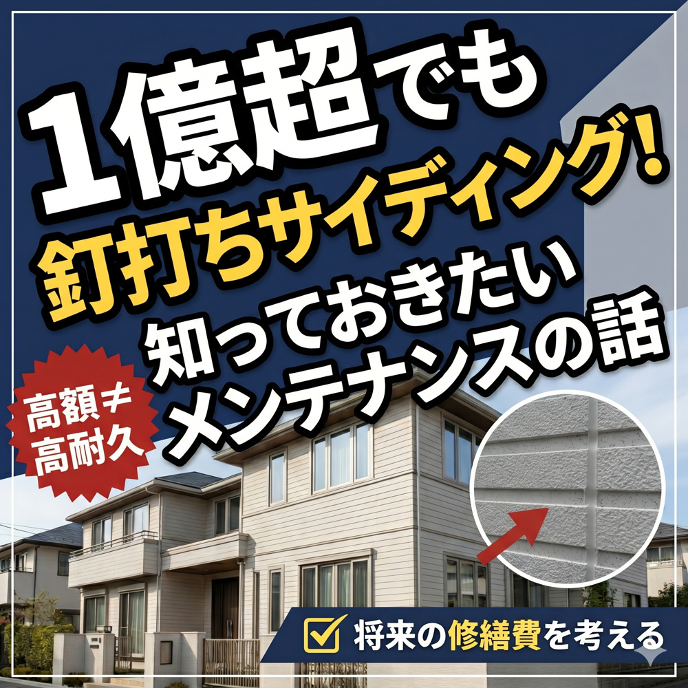 １億超の建売でも釘打ちサイディング。知っておきたいメンテナンスの話の画像