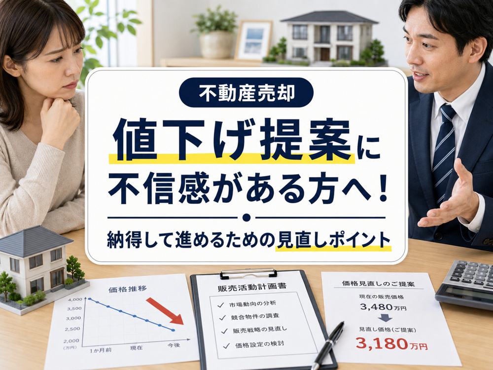 不動産売却で値下げ提案をされて不信感がある方へ！納得して進めるための価格戦略と見直しポイントの画像