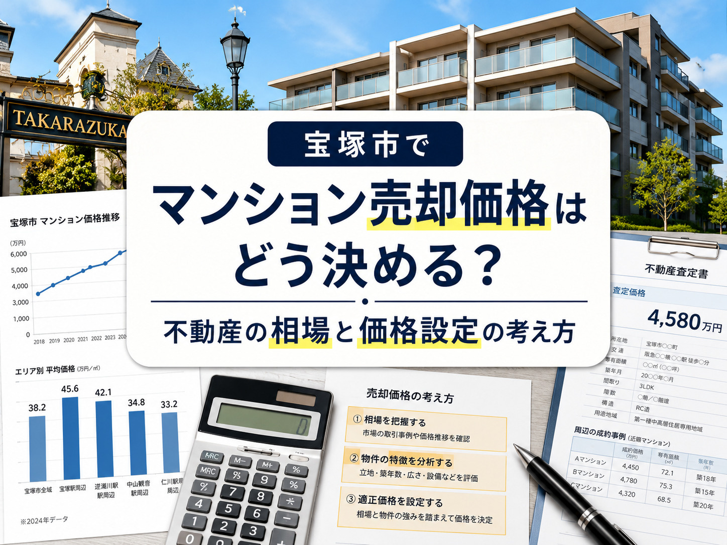 宝塚市でマンション売却価格はどう決める?不動産の相場と価格設定の考え方の画像