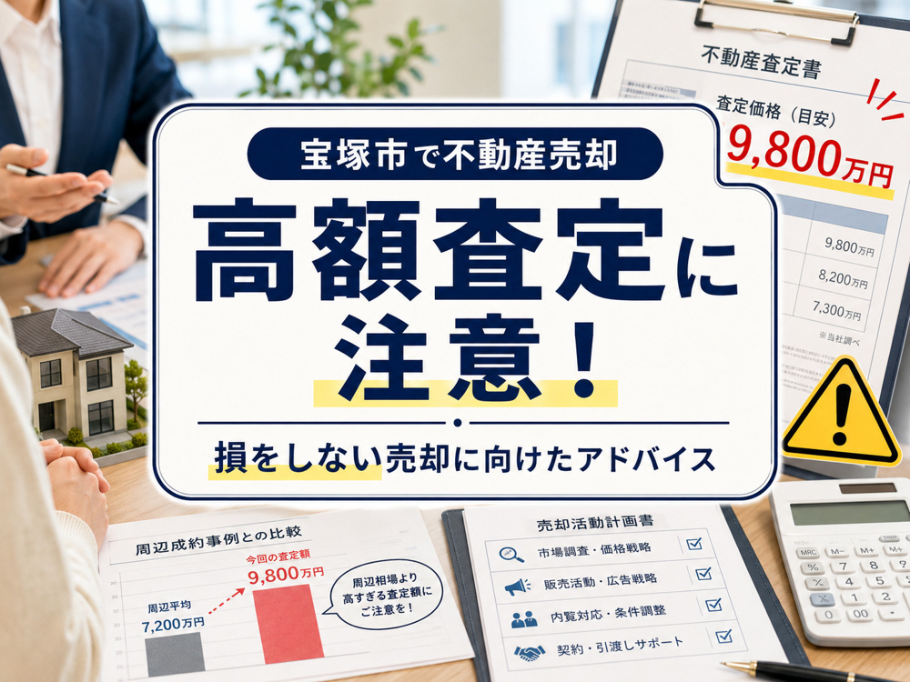 宝塚市で不動産売却の高額査定に注意！損をしない売却に向けたアドバイスの画像