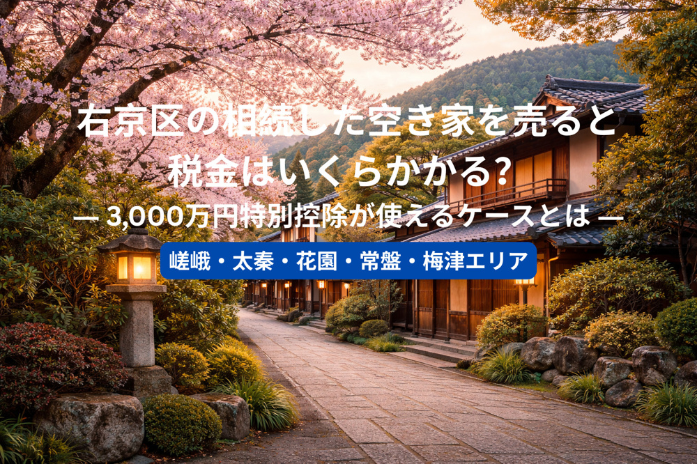 右京区の相続した空き家を売ると税金はいくらかかる？ ― 3,000万円特別控除が使えるケースとは ―の画像