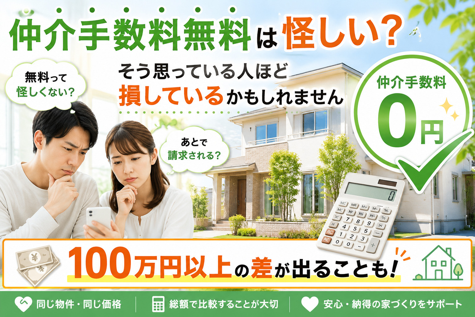 仲介手数料無料は怪しい?そう思っている人ほど損している話の画像