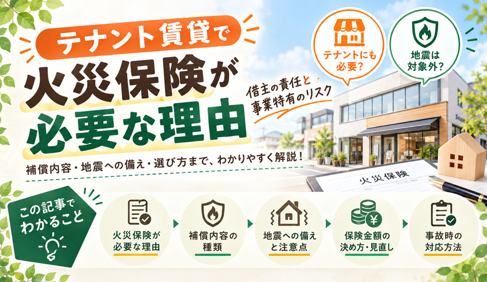 東大阪のテナント火災保険は必要？補償内容と選び方の基本｜リノベスト不動産の画像
