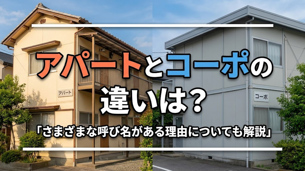 アパートとコーポの違いは？さまざまな呼び名がある理由についても解説の画像