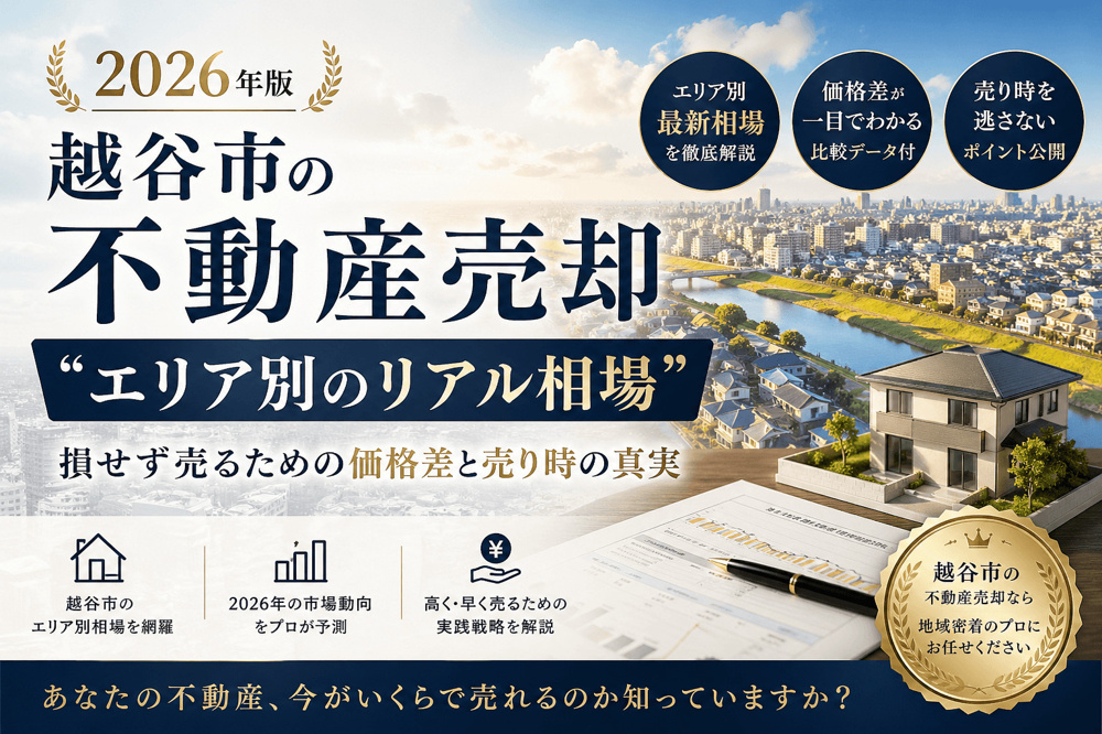 4-1【2026年版】越谷市の不動産売却“エリア別のリアル相場”｜損せず売るための価格差と売り時の真実の画像