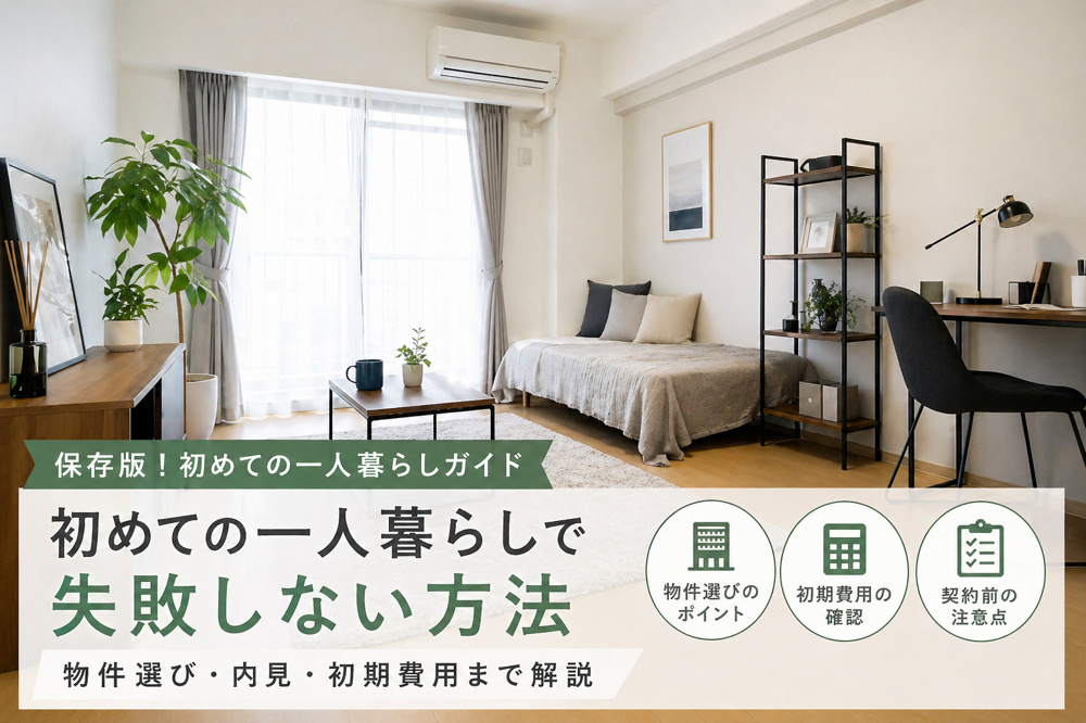 【保存版】初めての一人暮らしで失敗しない方法｜物件選び・内見・初期費用まで解説の画像
