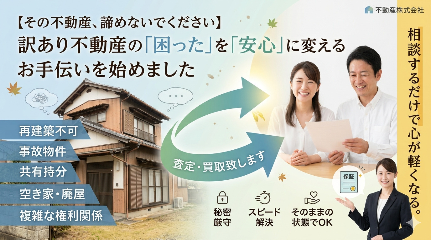 【その不動産、諦めないでください】訳あり物件の「困った」を「安心」に変えるお手伝いを始めましたの画像