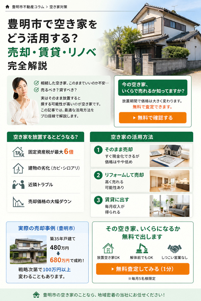 豊明市で空き家をどう活用する？ 売却・賃貸・リノベから補助金まで完全解説【2026年版】の画像