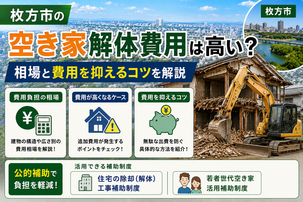 枚方市の空き家解体費用は高い？相場と費用を抑えるコツを解説の画像
