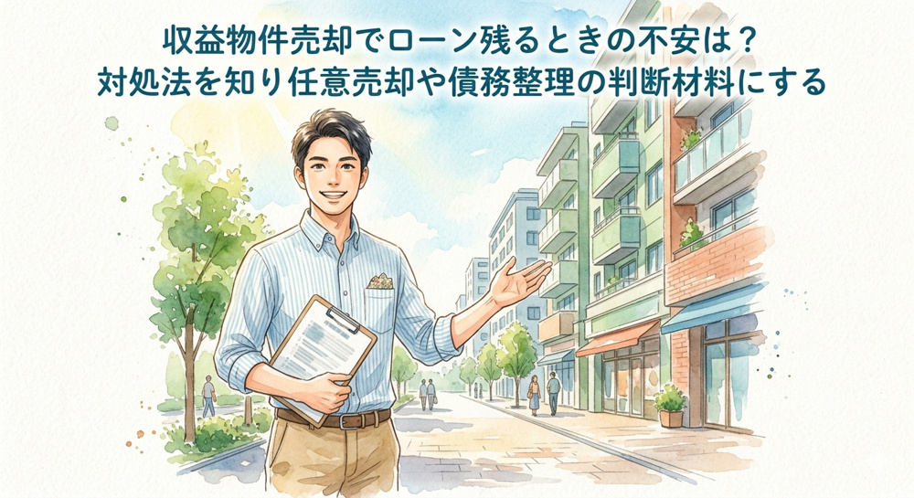 収益物件売却でローン残るときの不安は？対処法を知り任意売却や債務整理の判断材料にするの画像