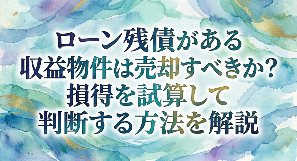 ローン残債がある収益物件は売却すべきか？損得を試算して判断する方法を解説の画像