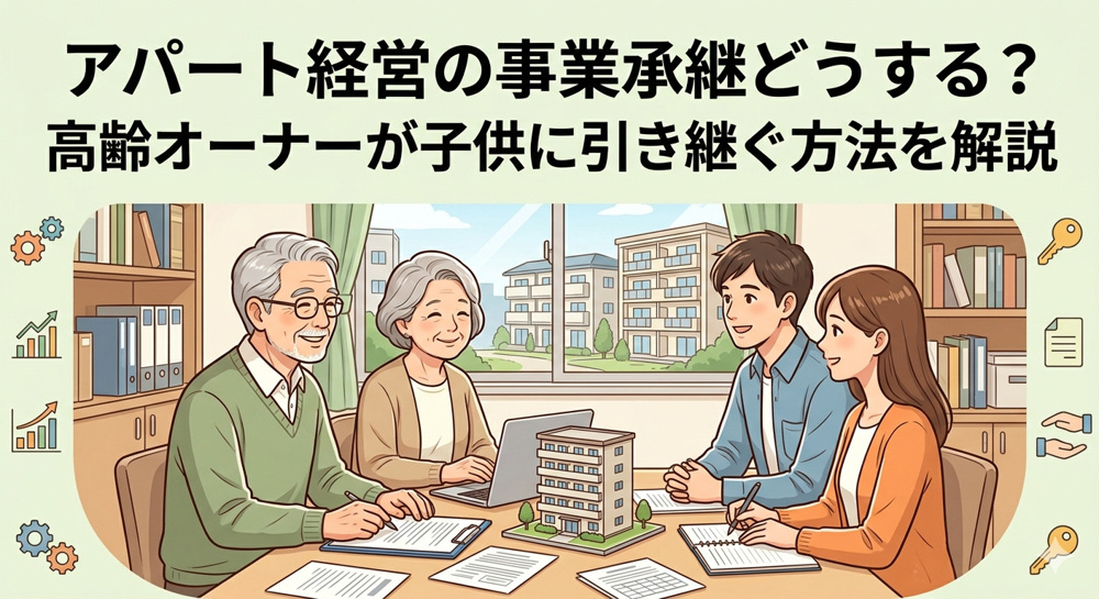 アパート経営の事業承継どうする？高齢オーナーが子供に引き継ぐ方法を解説の画像