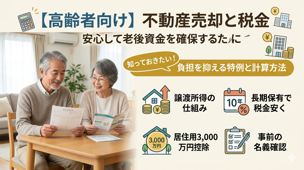 高齢者の不動産売却で税金はどうなる？損をしない計算と控除の基礎知識の画像