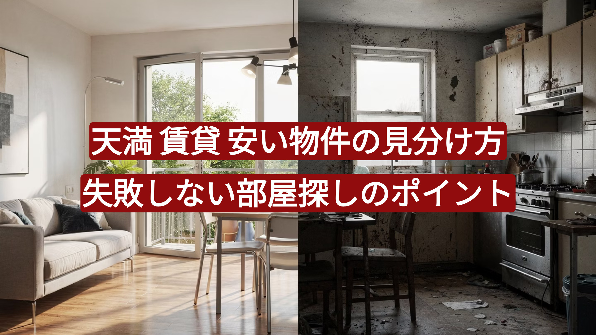 天満 賃貸 安い物件の見分け方｜失敗しない部屋探しのポイントの画像