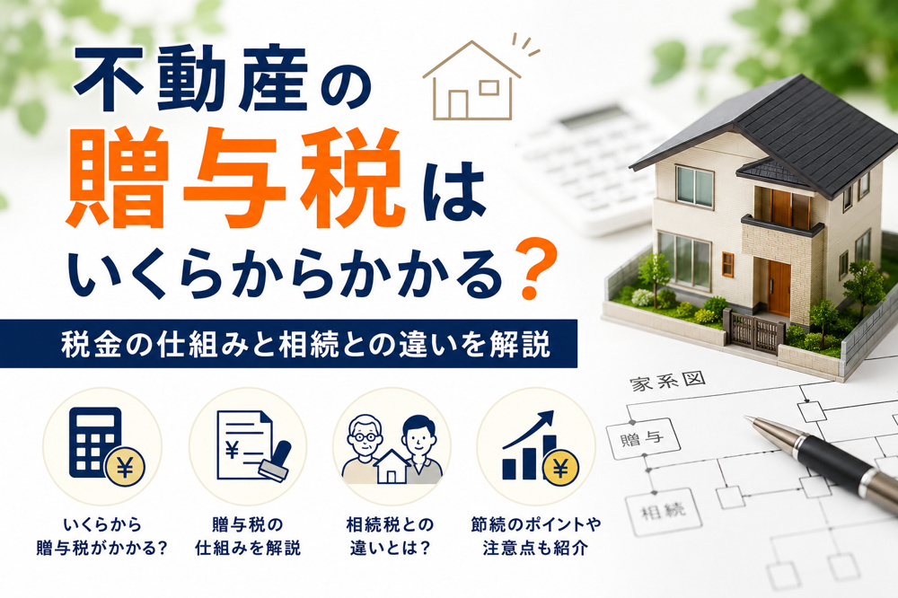 不動産の贈与税はいくらからかかる？税金の仕組みと相続との違いを解説の画像