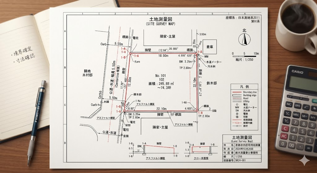 境界トラブルを未然に防ぐ!「測量図がない・古い」土地売却で売主が確認すべき3つのポイントの画像