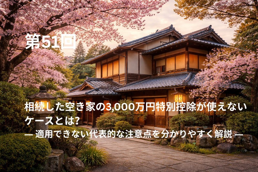 相続した空き家の3,000万円特別控除が使えないケースとは？ ― 適用できない代表的な注意点を分かりやすく解説 ―の画像