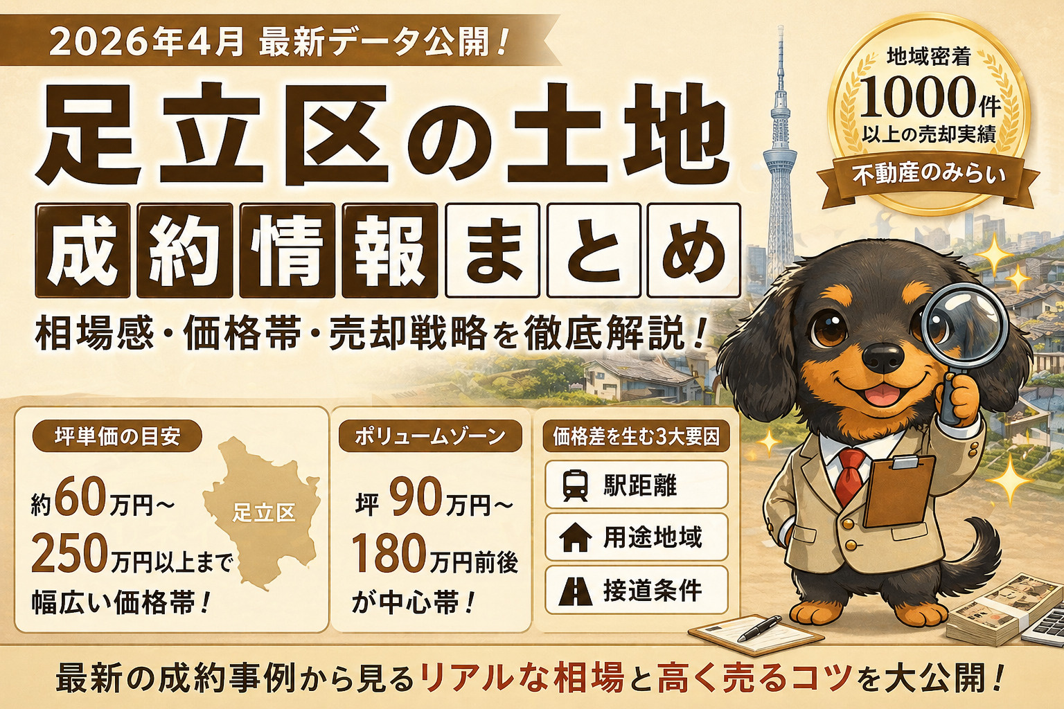 【2026年4月】足立区 土地成約情報まとめ｜最新相場と売却戦略の画像